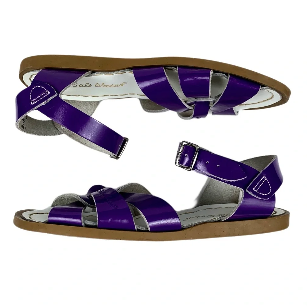 Salt Water Girls Purple Patent Leather Ankle Strap Sandals Size 2
